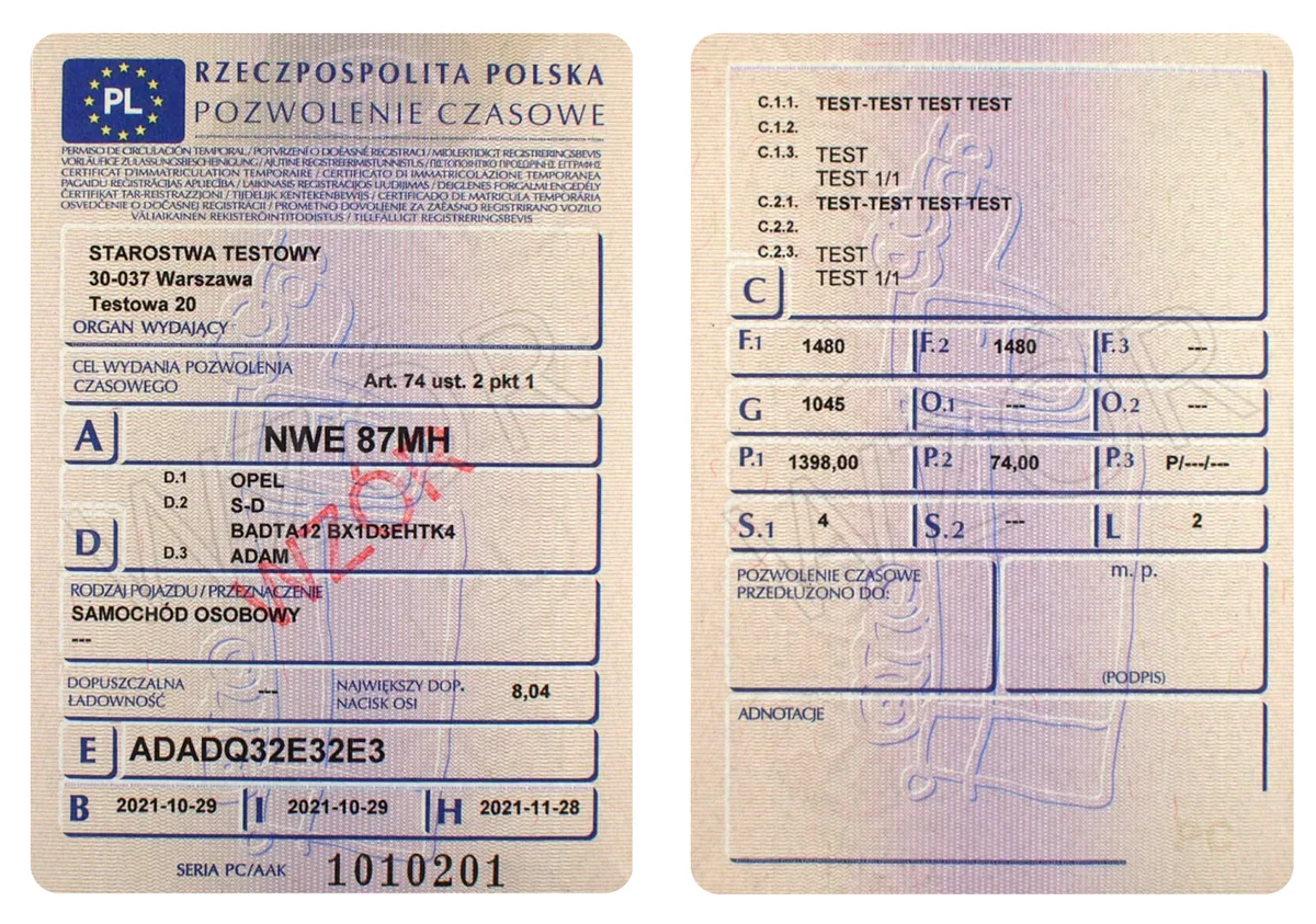Prawidłowe zdjęcia pozwolenia czasowego